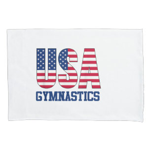 USA with American Flag Gymnastics Sports Pillowcase
