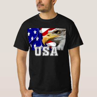 USA with an American Flag and vigilant Eagle T-Shi T-Shirt