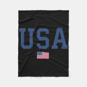 Usa Women Men Kids American Flag Patriotic 4th Of Fleece Blanket