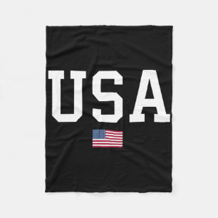Usa Women Men Kids American Flag Patriotic 4th Of Fleece Blanket