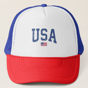 USA Women Men Kids Patriotic American Flag Distres Trucker Hat