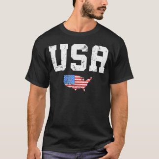 Usa Women Men Patriotic American Flag July 4Th     T-Shirt