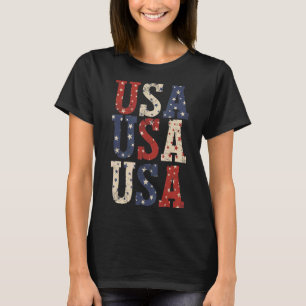 Usa Women Men Patriotic American White 4th Of Jul T-Shirt