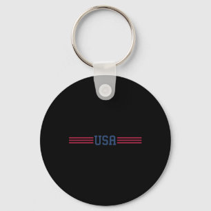 Usa Women Men Patriotic American White 4th Of July Key Ring