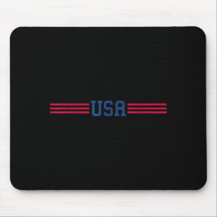 Usa Women Men Patriotic American White 4th Of July Mouse Pad