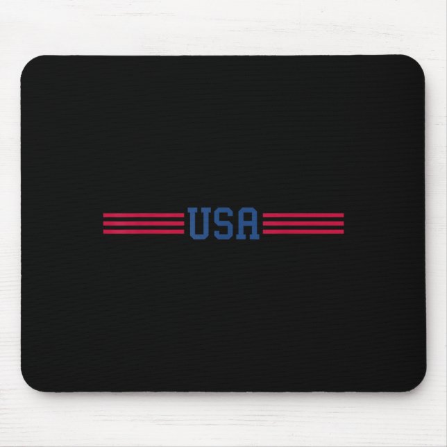 Usa Women Men Patriotic American White 4th Of July Mouse Pad (Front)
