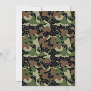 USA Woodland Camo Army Olive Brown sparkle colour Thank You Card