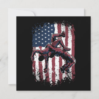USA Wrestling American Flag Westler Wrestle Invitation