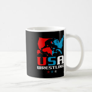 Usa Wrestling Independence Day American Flag Wrest Coffee Mug
