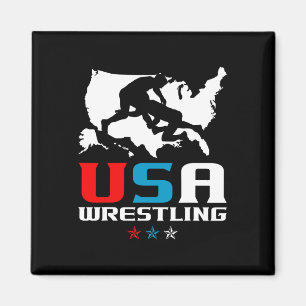 Usa Wrestling Independence Day American Flag Wrest Magnet