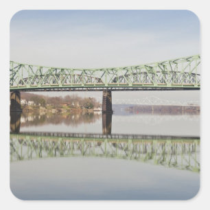 USA, WV, Parkersburg. Parkersburg-Belpre Square Sticker
