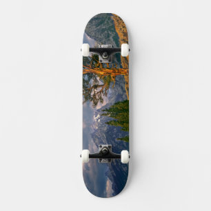 USA, Wyoming, Grand Teton NP. Sunrise greets a Skateboard