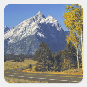 USA, Wyoming, Grand Teton NP. Teton Parkway Square Sticker