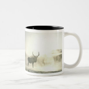 USA, Wyoming, Yellowstone National Park. Sunrise Two-Tone Coffee Mug