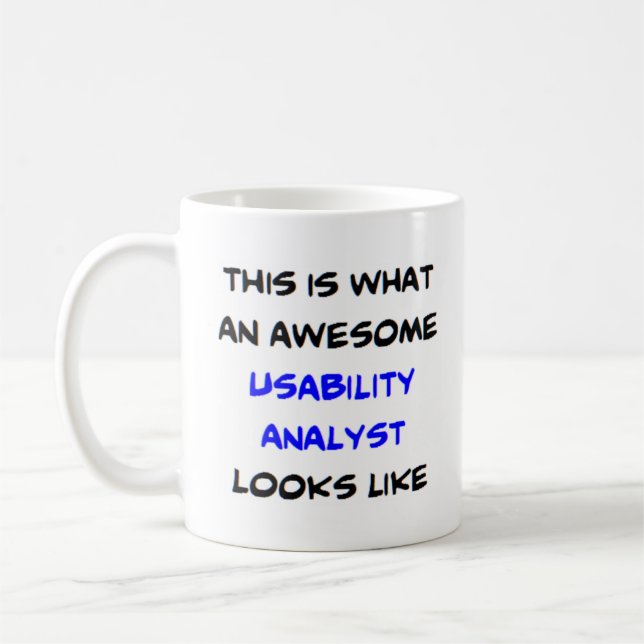 usability analyst, awesome coffee mug (Left)