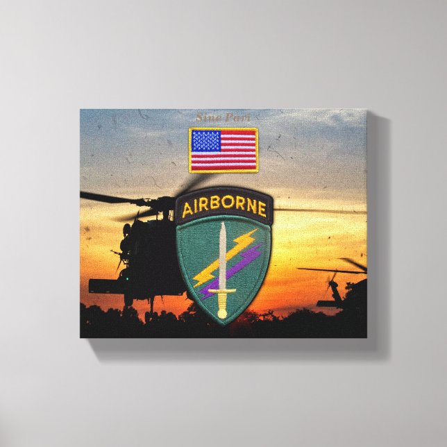 USACAPOC Special Ops veterans vets patch Canvas Print (Front)