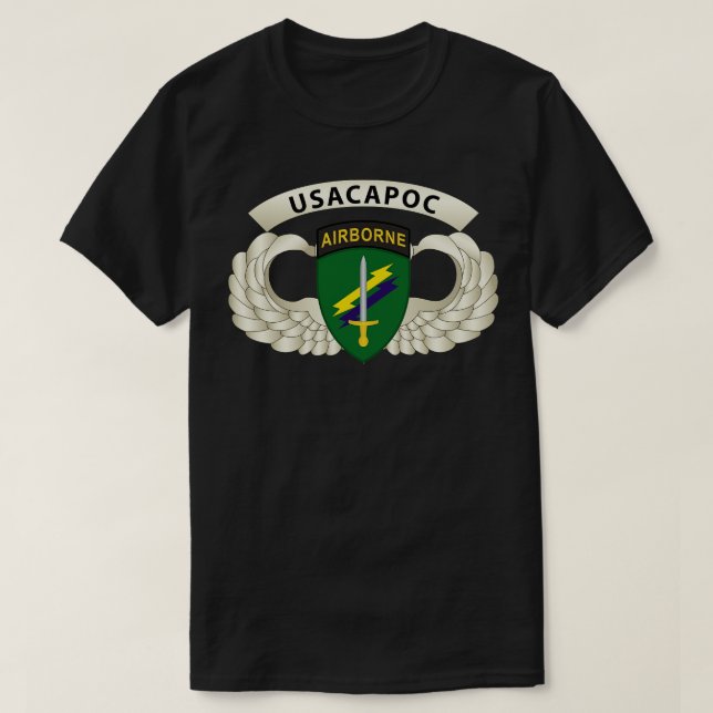 USACAPOC Wings with Wing Tab T-Shirt (Design Front)