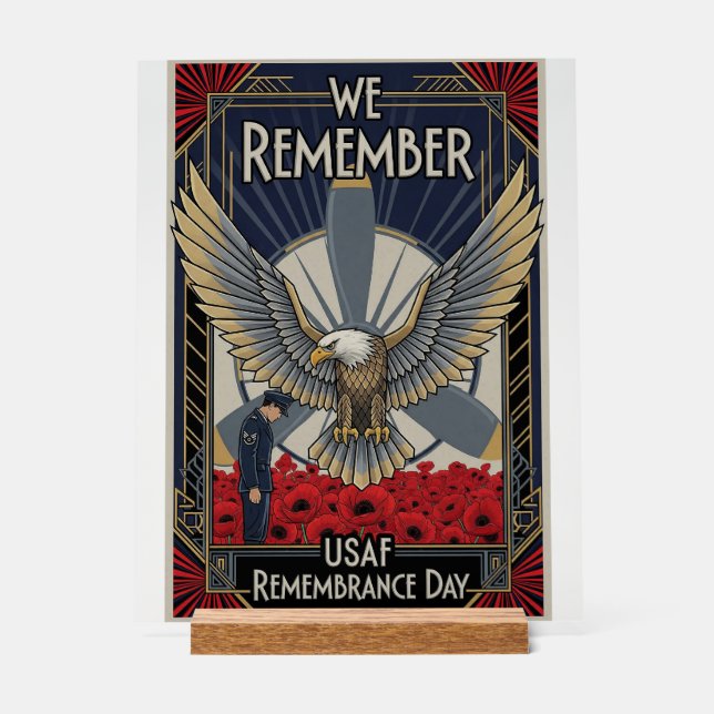 USAF Art Deco Acrylic Sign (Front)