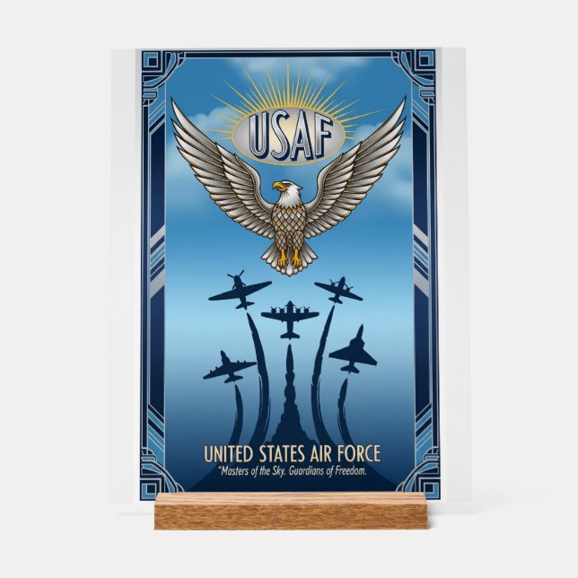 USAF Art Deco Acrylic Sign (Front)