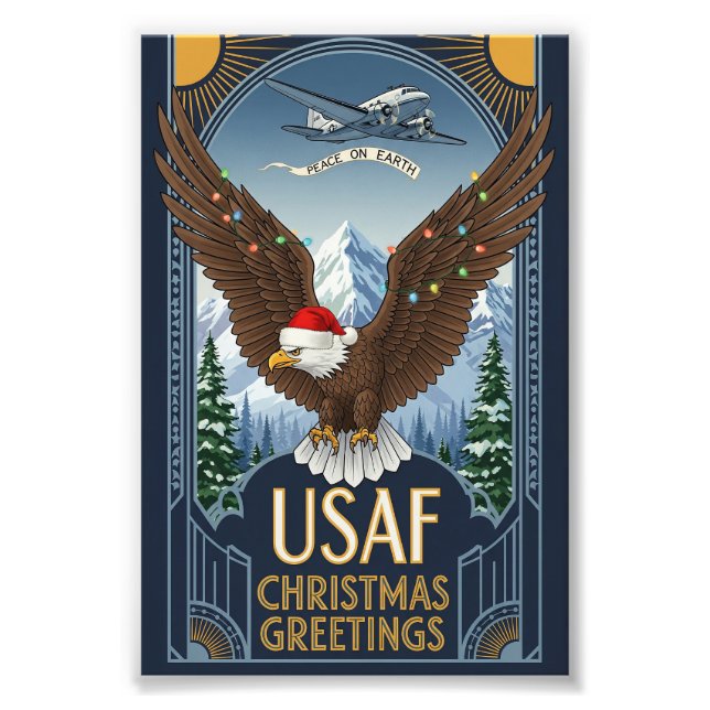 USAF Art Deco Christmas Edition Photo Print (Front)