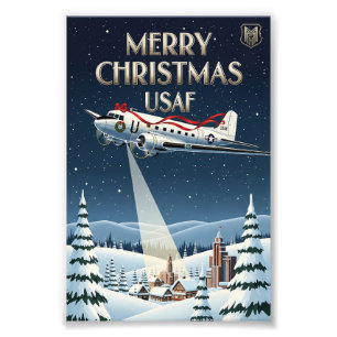 USAF Art Deco Christmas Edition Photo Print