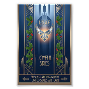 USAF Art Deco Christmas Edition Photo Print