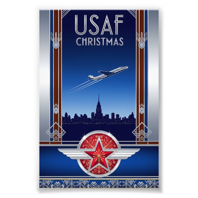 USAF Art Deco Christmas Edition Photo Print (Front)