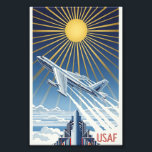 USAF Art Deco Photo Print<br><div class="desc">Bring a touch of vintage American aviation to your space with this USAF Art Deco Poster. Inspired by the bold geometry and glamor of 1930s Art Deco design, it fuses streamlined aircraft silhouettes with the proud heritage of the United States Air Force. Each piece celebrates legendary aircraft such as the...</div>