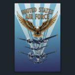 USAF Art Deco Photo Print<br><div class="desc">Bring a touch of vintage American aviation to your space with this USAF Art Deco Poster. Inspired by the bold geometry and glamor of 1930s Art Deco design, it fuses streamlined aircraft silhouettes with the proud heritage of the United States Air Force. Each piece celebrates legendary aircraft such as the...</div>
