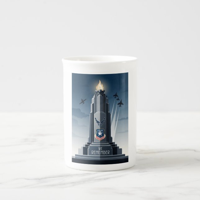 USAF Art Deco Remembrance Day Edition Bone China Mug (Front)