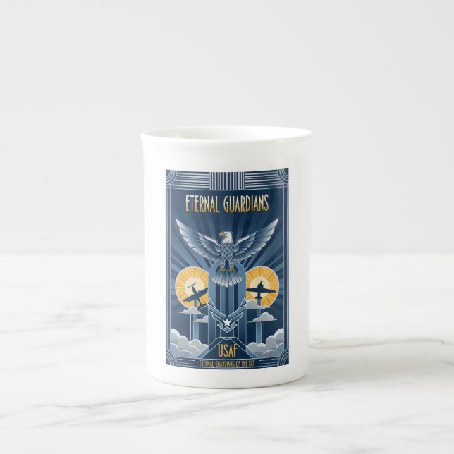 USAF Art Deco Remembrance Day Edition Bone China Mug (Front)