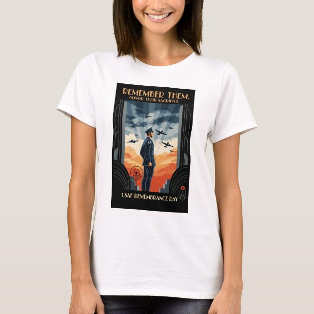 USAF Art Deco Remembrance Day T-Shirt (Front)