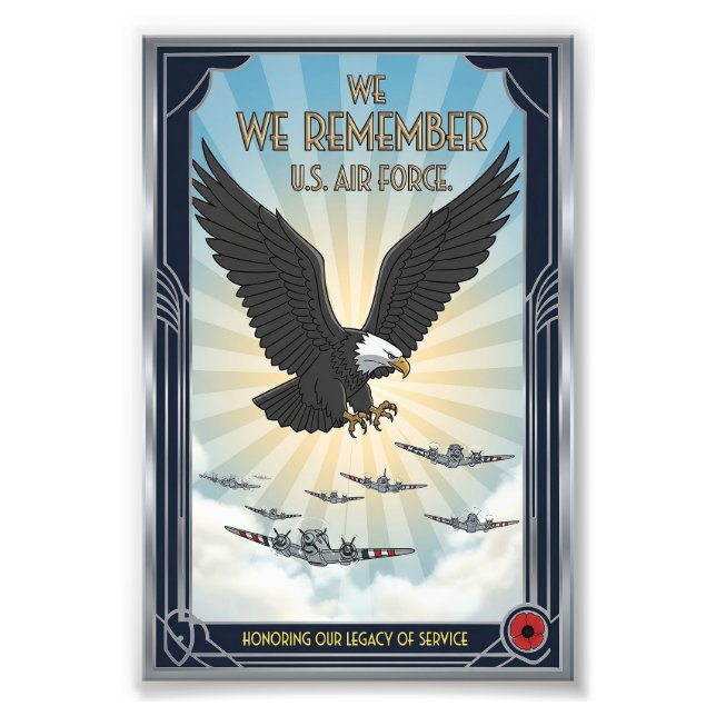 USAF Art Deco Remembrance Sunday Edition Photo Print (Front)