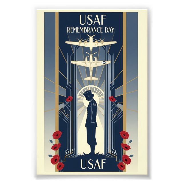 USAF Art Deco Remembrance Sunday Edition Photo Print (Front)