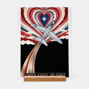 USAF Art Deco Valentine Edition Acrylic Sign