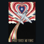 USAF Art Deco Valentine Edition Photo Print<br><div class="desc">Bring timeless romance and aviation elegance to your wall with this USAF Art Deco Poster Valentine Edition. Featuring classic and modern United States Air Force aircraft set against geometric Art Deco patterns, this design blends the beauty of flight with luxurious Valentine tones of red, gold, and pink. Perfect for aviation...</div>