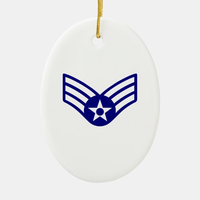 USAF E-4 SENIOR AIRMAN CERAMIC ORNAMENT (Front)