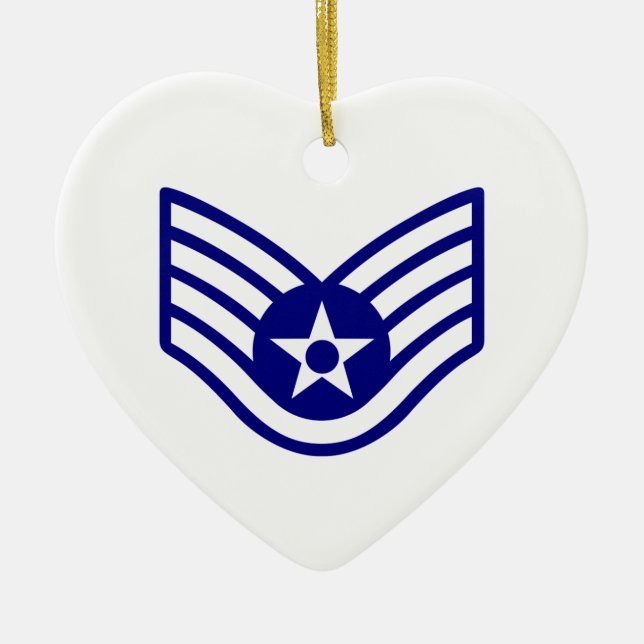 USAF E-5 STAFF SERGEANT CERAMIC ORNAMENT (Front)