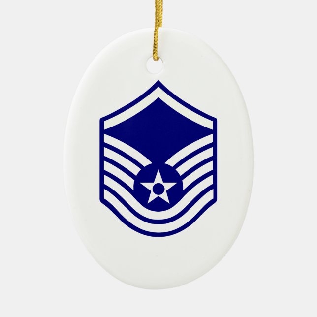USAF E-7 MASTER SERGEANT CERAMIC TREE DECORATION (Front)