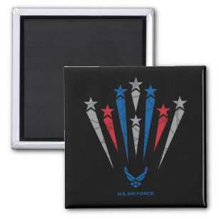 USAF   Red, Grey & Blue Stars Magnet
