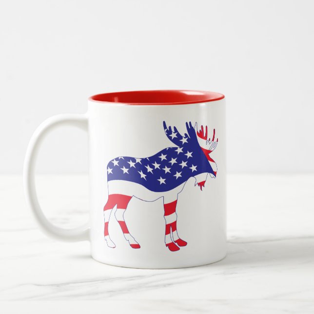 USAFlag--MOOSE Two-Tone Coffee Mug (Left)