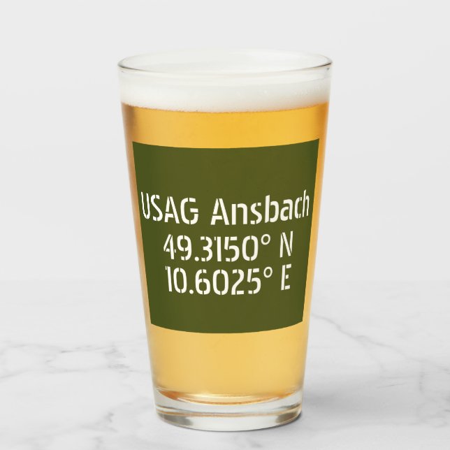 USAG Ansbach Latitude Longitude   Glass (Front Filled)