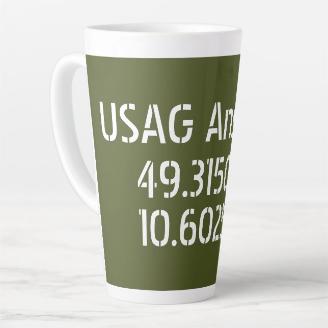 USAG Ansbach Latitude Longitude  Latte Mug (Left Angle)