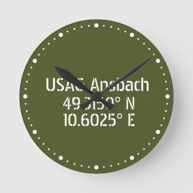 USAG Ansbach Latitude Longitude   Round Clock (Front)