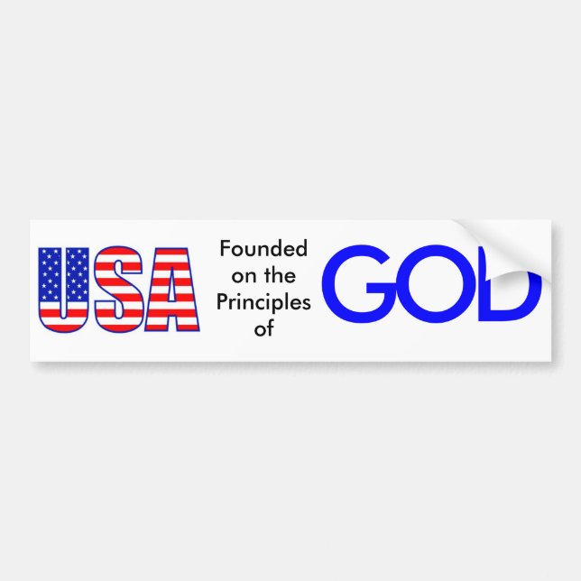 USALetters-lg, Founded on the Principles of, G,... Bumper Sticker (Front)