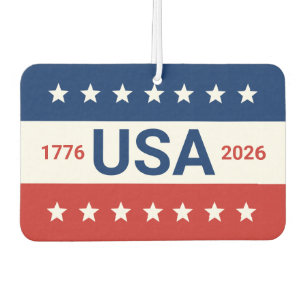 USA's 250th Anniversary 1776 2026 Red White Blue Car Air Freshener