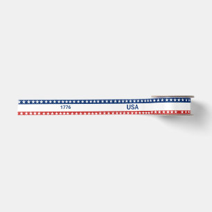 USA's 250th Anniversary 1776 2026 Red White Blue Satin Ribbon
