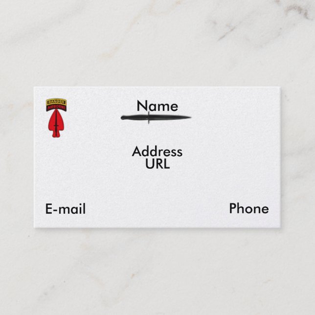 usasoc special ops sof soc veterans vets patch business card (Front)