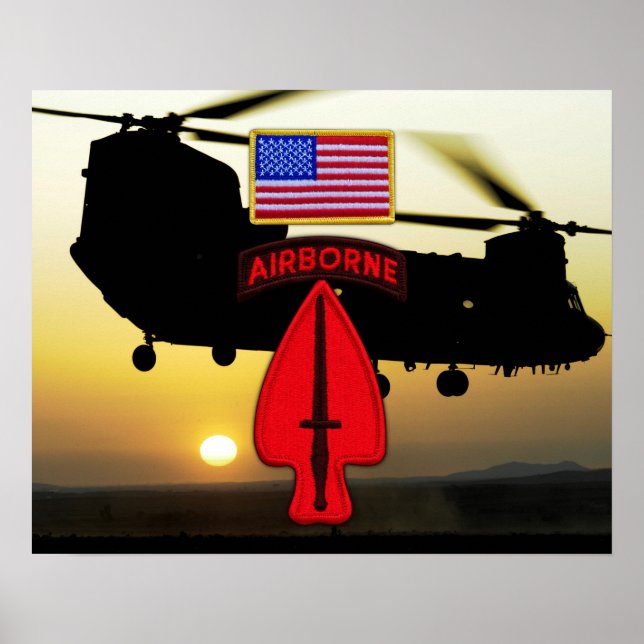 USASOC Special Ops Veterans Vets Patch Poster (Front)