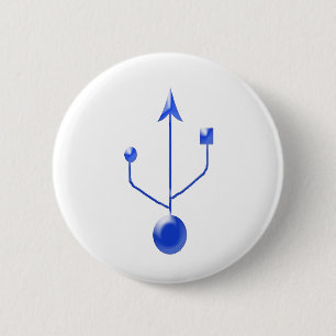 usb-b 6 cm round badge